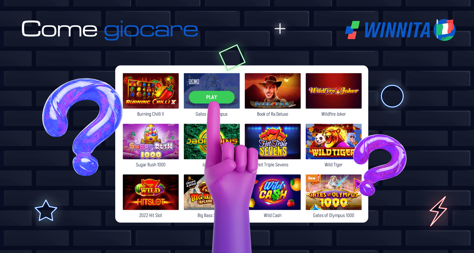 Per iniziare a giocare ai giochi winnita è necessario seguire i passaggi